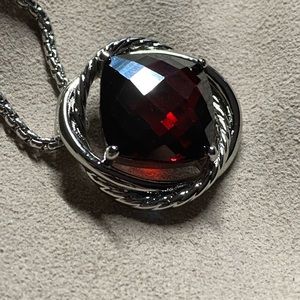 David Yurman garnet infinity pendant